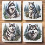 Malamute Bos onderzetters met houder, Ophalen of Verzenden, Nieuw, Glas of Kopje