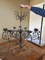 Bronskleurige ijzeren/ gietijzeren kroonluchter, Huis en Inrichting, Lampen | Kroonluchters, Ophalen, Zo goed als nieuw, Overige materialen