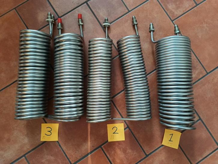 RVS Spiraalwarmtewisselaars / Wortkoelers - Diverse maten, Hobby en Vrije tijd, Overige Hobby en Vrije tijd, Gebruikt, Ophalen