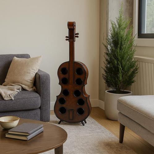 Gitaar wijnrek - Wijnrek houder - Houten wijnrek - Gitaar, Huis en Inrichting, Woonaccessoires | Wijnrekken, Nieuw, 75 cm of meer