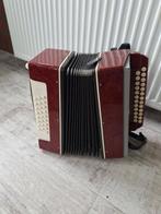 Vintage knop accordeon met koffer, Muziek en Instrumenten, Accordeons, Overige merken, Overige formaten, Ophalen of Verzenden