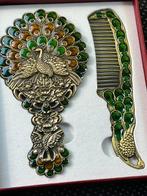 Kleine handspiegel en kam. Als nieuw in doosje. Art nouveau., Verzenden, Zo goed als nieuw