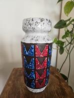 Vintage vaas Strehla, west-germany jaren '60 retro, Blauw, Aardewerk of Porselein, Ophalen of Verzenden, Zo goed als nieuw