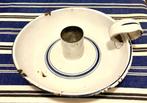 Oud frans emaille blakertje wit met een blauw randje, Ophalen of Verzenden