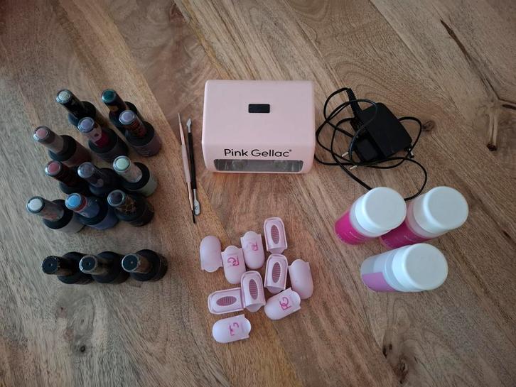 Pink Gellac set, Sieraden, Tassen en Uiterlijk, Uiterlijk | Cosmetica en Make-up, Gebruikt, Handen en Nagels, Overige kleuren