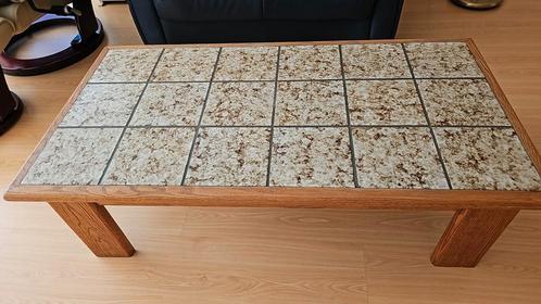 Blank eiken salontafel met tegels, Huis en Inrichting, Tafels | Salontafels, Zo goed als nieuw, Minder dan 50 cm, 50 tot 100 cm
