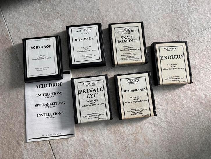 Atari 2600 white label spellen, Spelcomputers en Games, Games | Atari, Gebruikt, Atari 2600, 1 speler, Vanaf 3 jaar, Ophalen of Verzenden