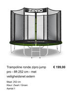 Zipro Jump Pro Trampoline - 252 cm met veiligheidsnet, Kinderen en Baby's, Speelgoed | Buiten | Trampolines, Ophalen, Zo goed als nieuw