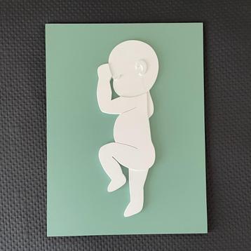 Wanddecoratie/ geboortebord Baby - van hout met reliëf. beschikbaar voor biedingen
