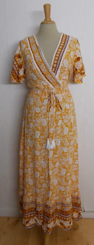 Bohemien/Ibiza romantische maxi print jurk! M, Kleding | Dames, Jurken, Zo goed als nieuw, Maat 38/40 (M), Overige kleuren, Onder de knie