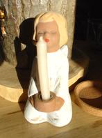 Kerstengel kandelaar 15,5 cm hoog vintage, Ophalen of Verzenden, Zo goed als nieuw