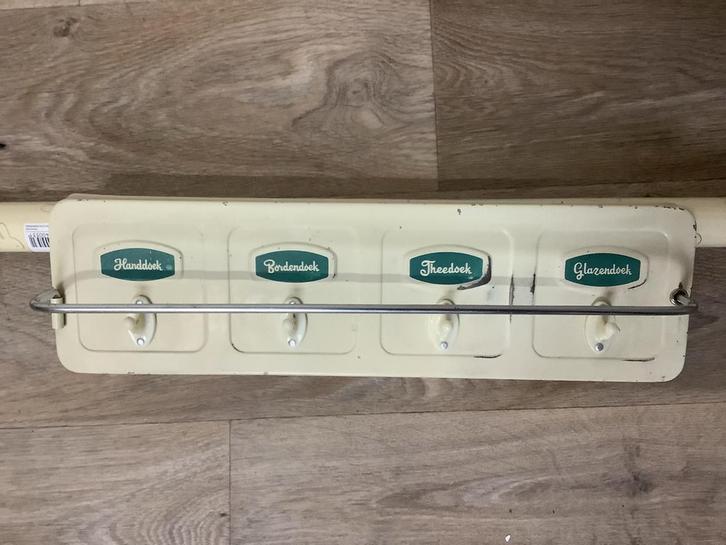 Vintage Keukendoekenrek met Haken, Antiek en Kunst, Antiek | Woonaccessoires, Ophalen of Verzenden