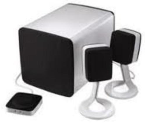 Luidsprekerset PC Dell AY410, Computers en Software, Pc speakers, Zo goed als nieuw, Audiokanaal 2.1, Ophalen