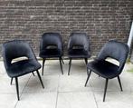 4x zwarte eetkamerstoelen velvet - Kwantum Avignon, Huis en Inrichting, Stoelen, Ophalen, Gebruikt, Zwart, Stof