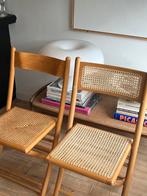 Rotan vintage klapstoel, Gebruikt, Twee, Bruin, Ophalen of Verzenden