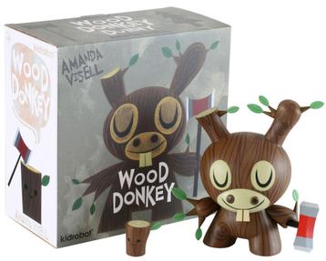 KIDROBOT 8 inch ‘Wood Donkey Dunny’ - Amanda Visell (2009) beschikbaar voor biedingen