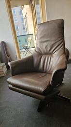 Luxe Lederen Draaifauteuil met Voetensteun, Ophalen of Verzenden