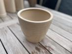 Hangemaakte bloempot beige, Ophalen, Rond, Zo goed als nieuw, Aardewerk