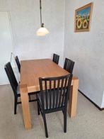 Eiken eettafel (180x90) + eventueel met stoelen, Ophalen, Gebruikt, 50 tot 100 cm, 150 tot 200 cm