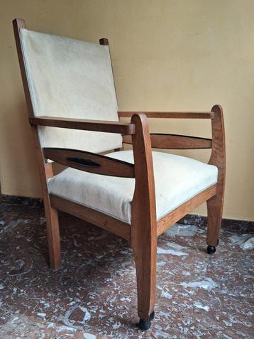Antieke Art Deco Fauteuil, eikenhout & ebbenhout 1910/1920 beschikbaar voor biedingen