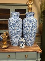 2 delfts blauwe xxl grote vazen dekselvazen chinese potten, Ophalen, Overige materialen, Overige kleuren, Zo goed als nieuw