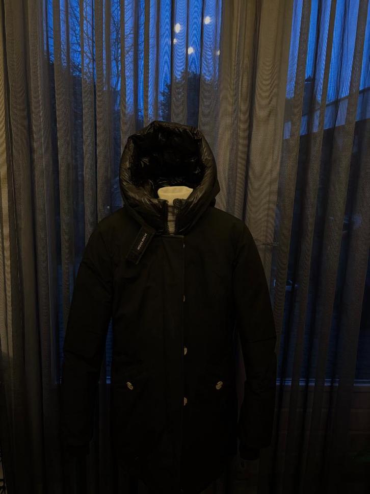 Woolrich parka, Kleding | Dames, Jassen | Winter, Zo goed als nieuw, Maat 36 (S), Zwart, Ophalen of Verzenden