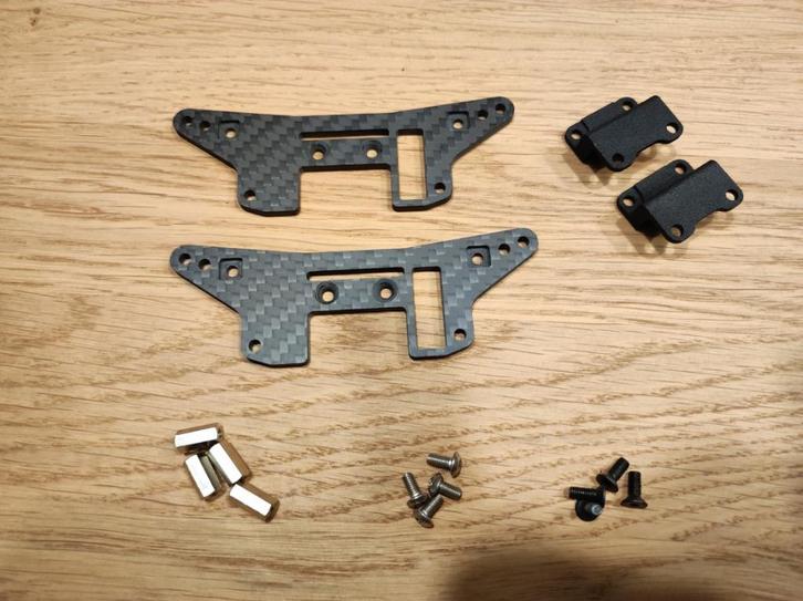 Nieuwe Tamiya TA03 Carbon Shock Damper Stays, Hobby en Vrije tijd, Modelbouw | Radiografisch | Overige, Nieuw, Ophalen of Verzenden