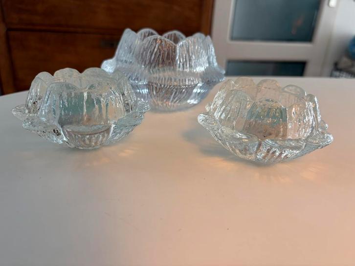Set Akande Holmegaard waxinelichthouders, Antiek en Kunst, Antiek | Glas en Kristal, Ophalen of Verzenden
