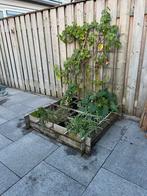Moestuinbak en plastic bloempotten. Gratis afhalen., Ophalen, Gebruikt, Vierkant, Tuin