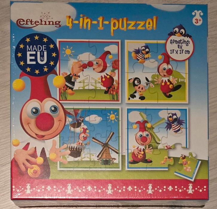 Efteling 4 in 1 puzzel 3 plus, Kinderen en Baby's, Speelgoed | Kinderpuzzels, Nieuw, 2 tot 4 jaar, 10 tot 50 stukjes, Ophalen of Verzenden