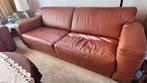 Leren bankstel: 1-, 2- en 3-zits, Huis en Inrichting, Banken | Bankstellen, Ophalen, 250 tot 300 cm, Zo goed als nieuw, Rechte bank