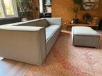 Mooie 4p bank met hocker licht grijs zeer goede staat!, Eenpersoons, Minder dan 75 cm, Ophalen of Verzenden, Zo goed als nieuw