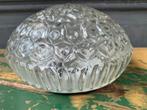 plafonniere plafondlamp vintage rond glas glazen lamp, Huis en Inrichting, Lampen | Plafondlampen, Ophalen of Verzenden, Zo goed als nieuw