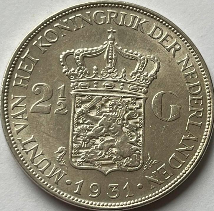 Zilveren rijksdaalder 1931 topkwaliteit!, Postzegels en Munten, Munten | Nederland, 2½ gulden, Koningin Wilhelmina, Ophalen of Verzenden