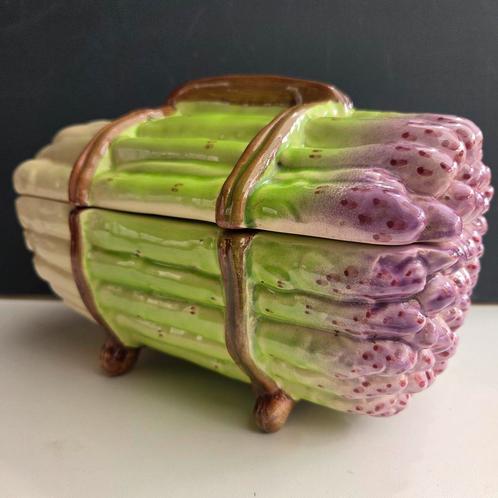 Art deco barbotine aardewerk asperge terrine met treef, Antiek en Kunst, Antiek | Schalen, Ophalen of Verzenden
