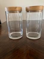 2 voorraadpotten zusss glas met hout geniet van de dingen, Ophalen, Zo goed als nieuw