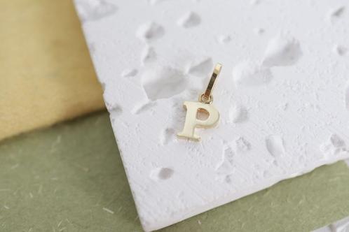 Gouden Hanger Letter P | 14 Karaat, Sieraden, Tassen en Uiterlijk, Kettinghangers, Zo goed als nieuw, Goud, Goud, Overige voorstellingen