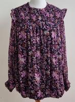 Zhenzi zwarte blouse met bloemenprints mt. 54 (XL), Zhenzi, Ophalen of Verzenden, Zo goed als nieuw, Blouse of Tuniek