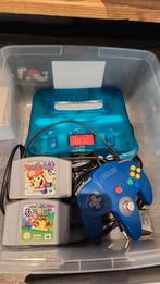 N64 Funtastic Ice Blue + Expansion Pak + Games + controller, Ophalen of Verzenden, Gebruikt, Met 1 controller, Met games