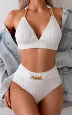 Nieuw wit bikini badpak met ketting maat s, On-line, Wit, Nieuw, On-line