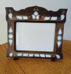 Vintage houten fotolijstje met parelmoer en glasplaat, Huis en Inrichting, Minder dan 50 cm, Ophalen of Verzenden, Zo goed als nieuw
