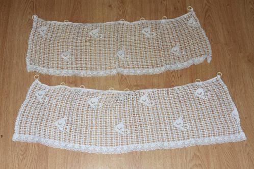 Set 15 antieke vitrage valletjes gordijn kant bloemen, Antiek en Kunst, Antiek | Kleden en Textiel, Ophalen of Verzenden
