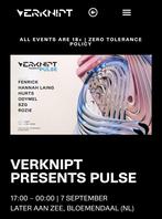 4 kaartjes voor Verknipt Pulse Later aan Zee., Tickets en Kaartjes, Drie personen of meer, September