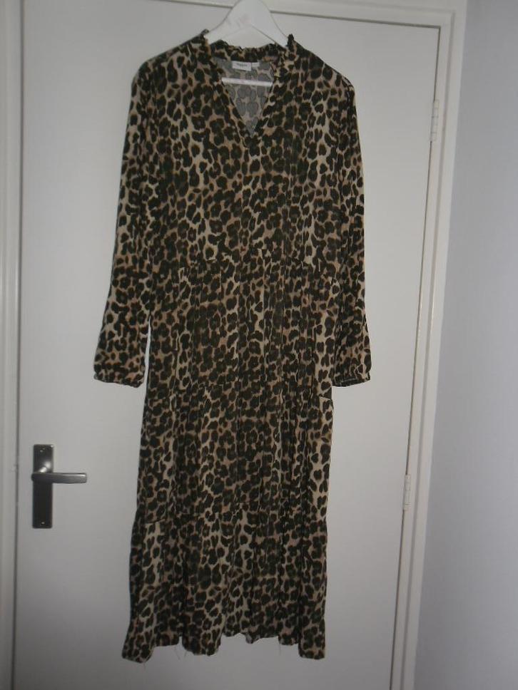 Saint Tropez Bruin/Beige Panterprint Maxi Jurk Maat L NIEUW, Kleding | Dames, Jurken, Nieuw, Maat 46/48 (XL) of groter, Bruin