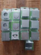 RVS Look Schakelmateriaal - Complete Set, Ophalen of Verzenden, Nieuw, Bedraad