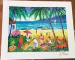 Afdruk van "La Plage de la Saline" van Jean Claude Picot, Ophalen of Verzenden