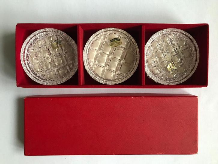 Set 9 Elisabeth Hütte Bleikristallen Kristallen onderzetters, Antiek en Kunst, Antiek | Glas en Kristal, Ophalen of Verzenden