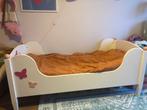 Schattig peuterbedje met roze vlinders 160x73cm, Ophalen, 70 tot 85 cm, Zo goed als nieuw, Minder dan 140 cm