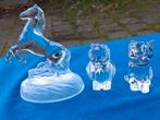 Glaskristal,uil, kat, paard, Antiek en Kunst, Antiek | Glas en Kristal, Ophalen of Verzenden