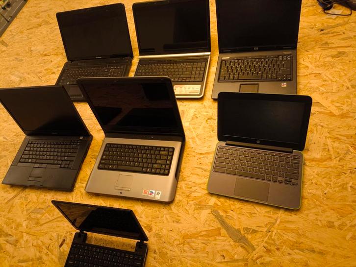 7x laptops HP/Dell/core2duo/amd met 2 tot 4gb ram, Computers en Software, Windows Laptops, Zo goed als nieuw, 15 inch, 2 tot 3 Ghz